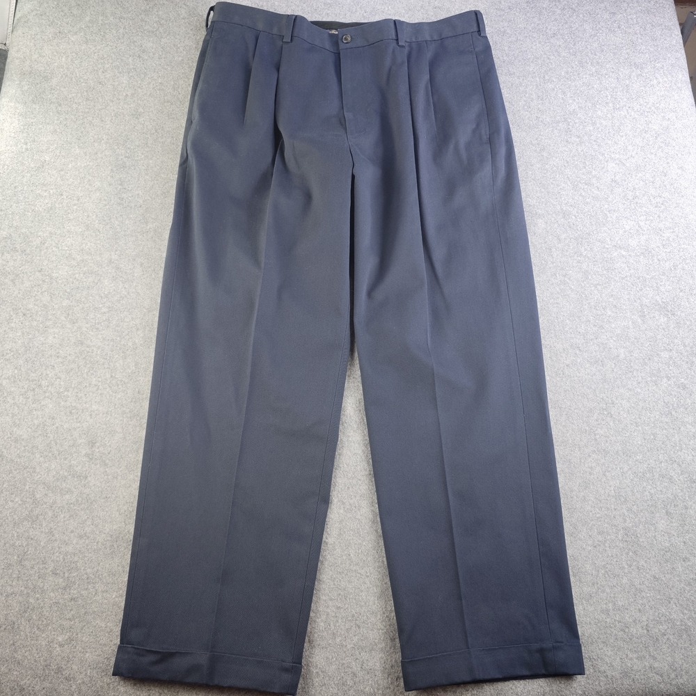 Brooks Brothers Advantage Chino Elliot Dress Pants Mens 40x30 Blue Pleated